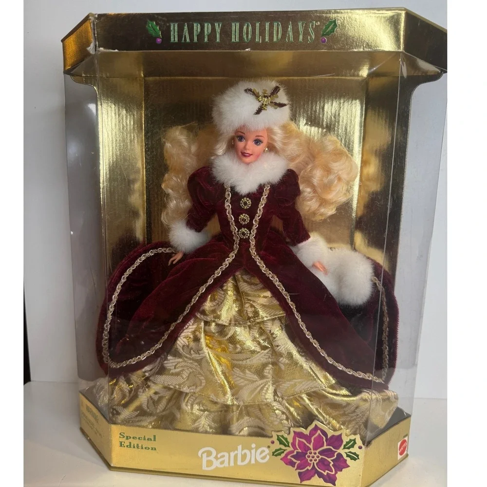NIB 1990s Happy Holidays Barbie Special‎ Edition Christmas Collector Doll
